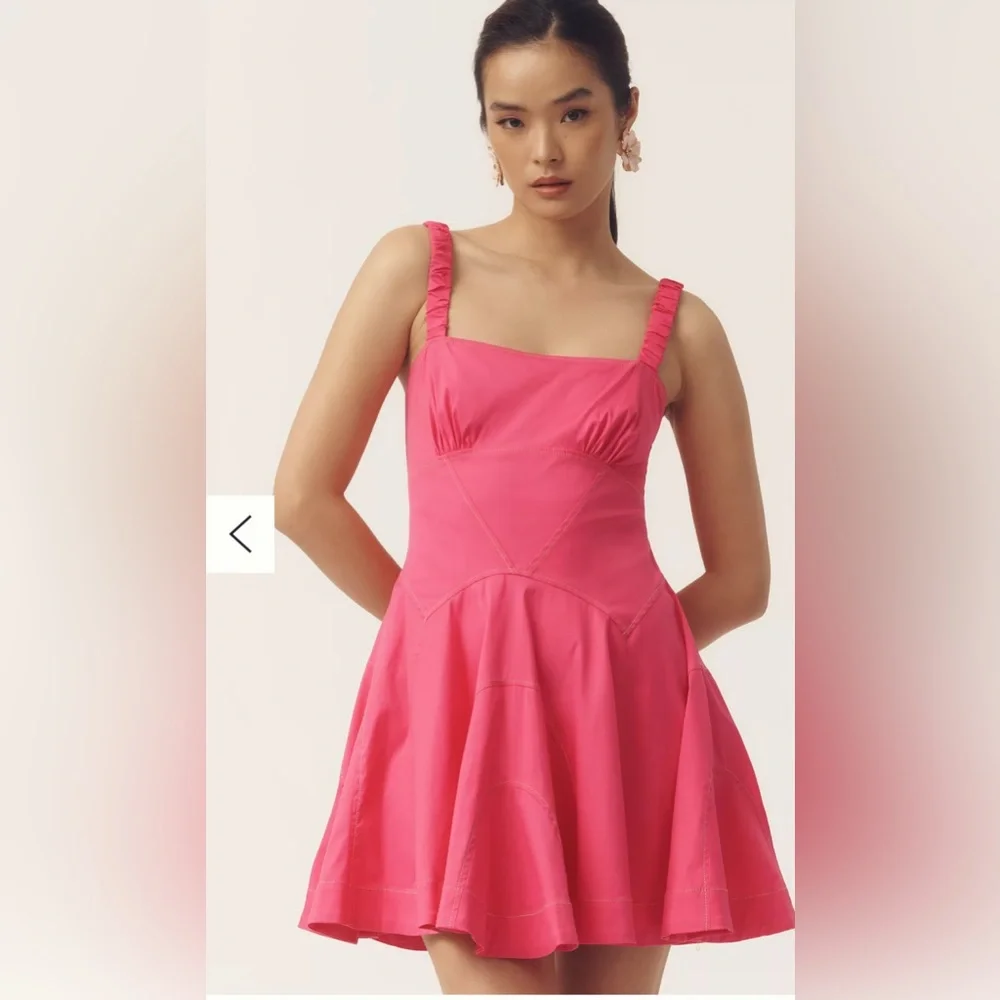 NWT Pink Plunge Drop Waist A-line Mini Dress, size XL - Picture 2 of 9